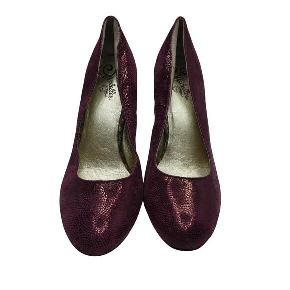 Seychelles Password Print Burgundy Paisley Embossed Leather Heels Pumps Womens 9 - Picture 6 of 15